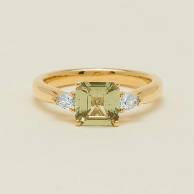 18ct Yellow Gold 1.56ct Green Sapphire & Diamond Ayla Ring - Ring - Walker & Hall