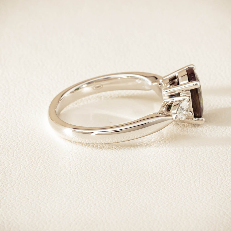 18ct White Gold 2.61ct Green Sapphire & Diamond Ayla Ring - Ring - Walker & Hall