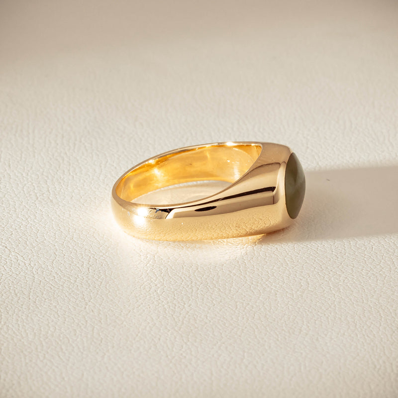 Deja Vu 9ct Yellow Gold Greenstone Ring - Ring - Walker & Hall