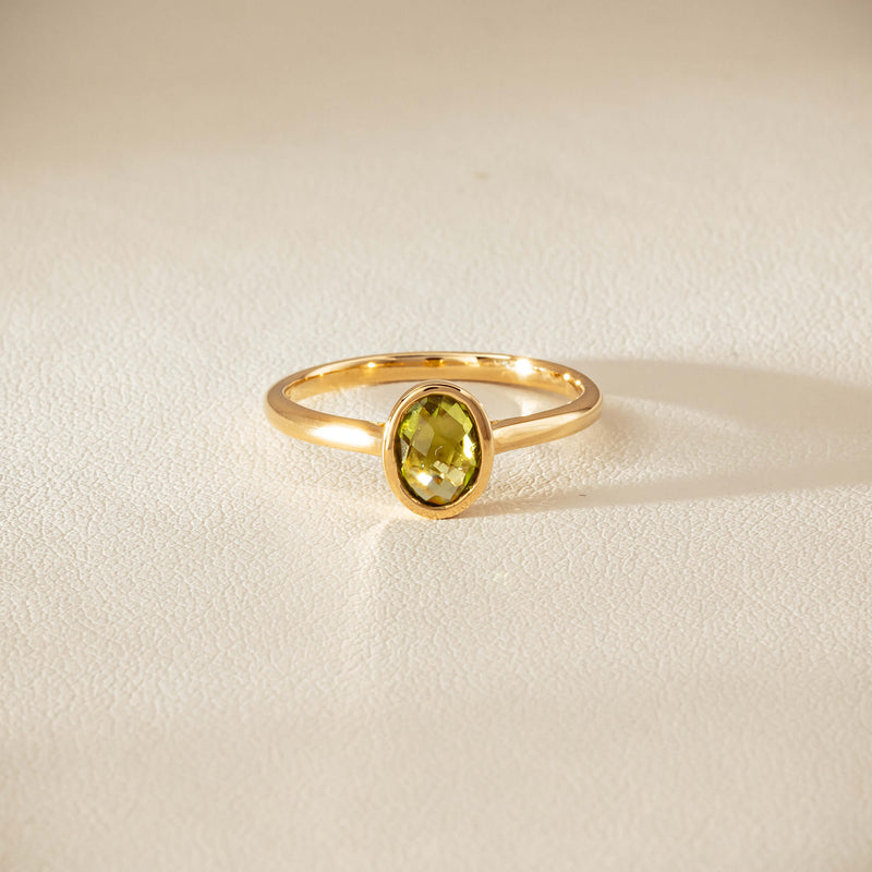 9ct Yellow Gold Peridot Iris Ring - Ring - Walker & Hall