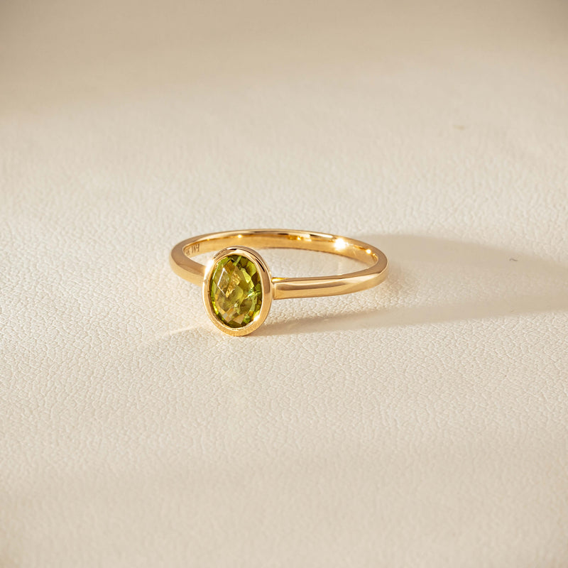 9ct Yellow Gold Peridot Iris Ring - Ring - Walker & Hall