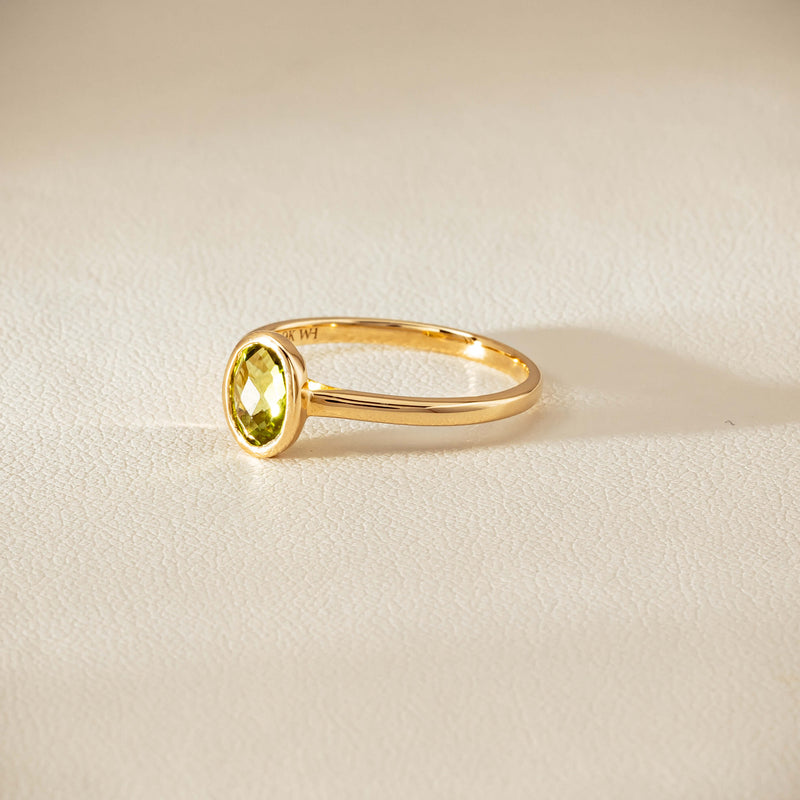 9ct Yellow Gold Peridot Iris Ring - Ring - Walker & Hall