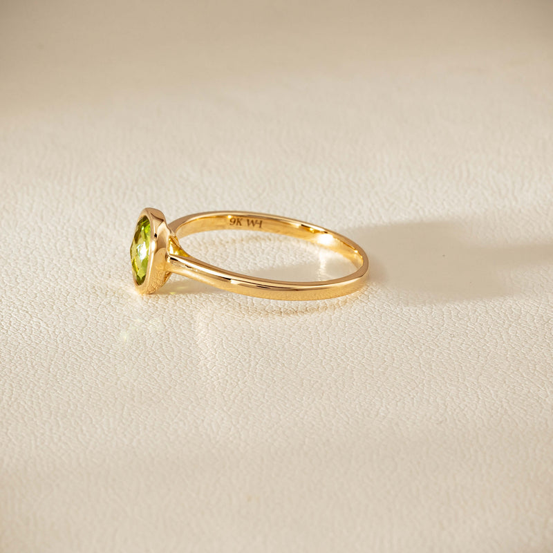 9ct Yellow Gold Peridot Iris Ring - Ring - Walker & Hall