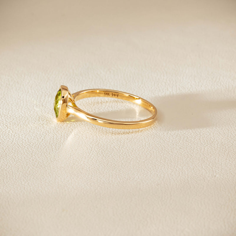 9ct Yellow Gold Peridot Iris Ring - Ring - Walker & Hall