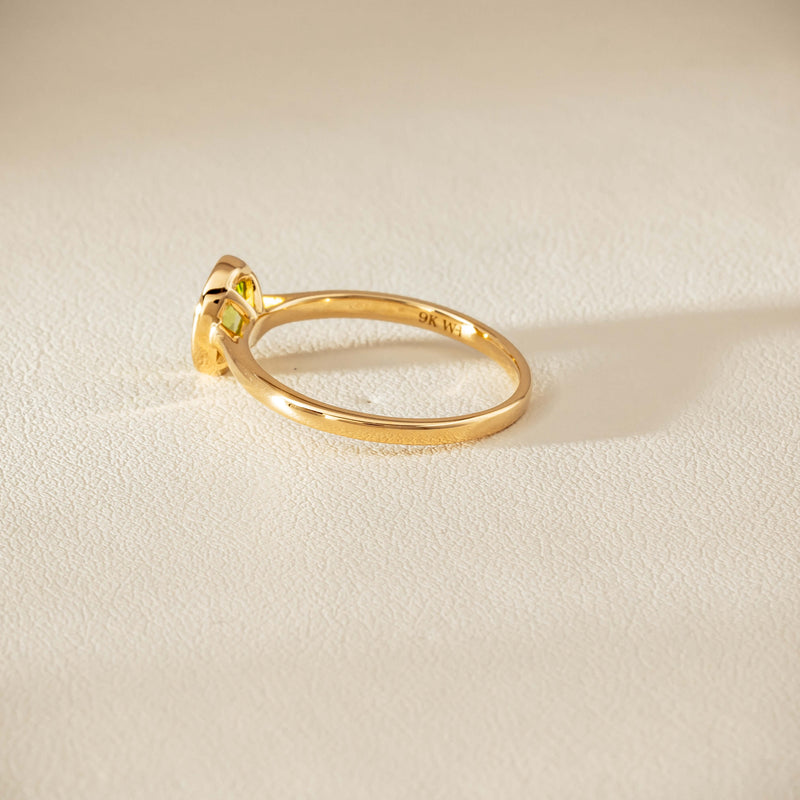 9ct Yellow Gold Peridot Iris Ring - Ring - Walker & Hall