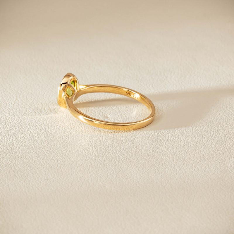 9ct Yellow Gold Peridot Iris Ring - Ring - Walker & Hall