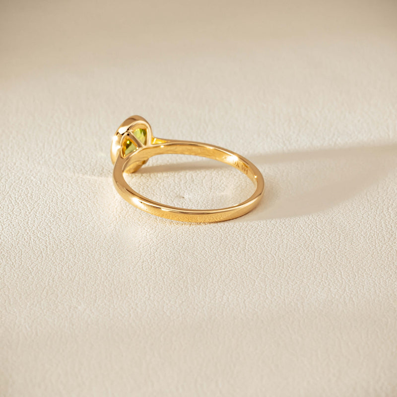 9ct Yellow Gold Peridot Iris Ring - Ring - Walker & Hall