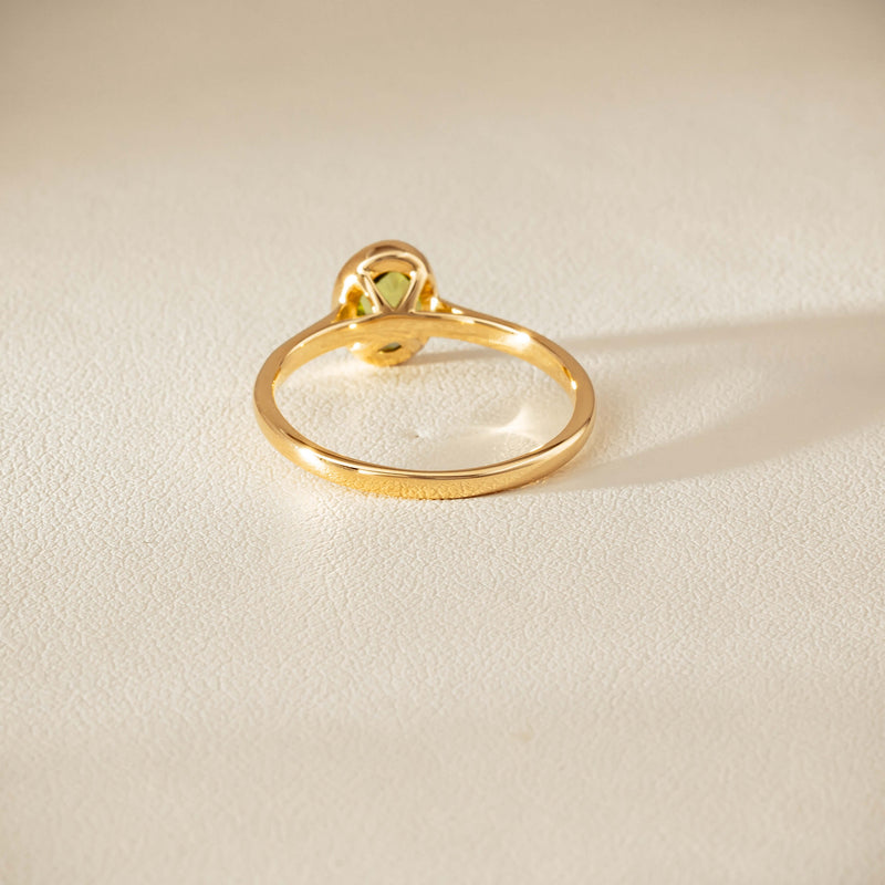 9ct Yellow Gold Peridot Iris Ring - Ring - Walker & Hall