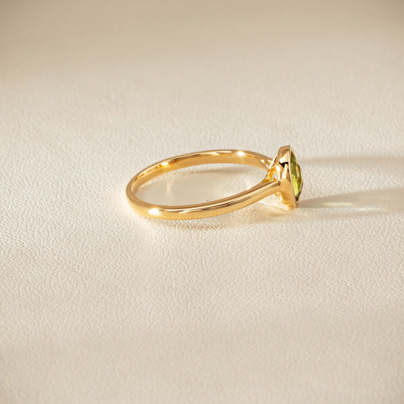 9ct Yellow Gold Peridot Iris Ring - Ring - Walker & Hall