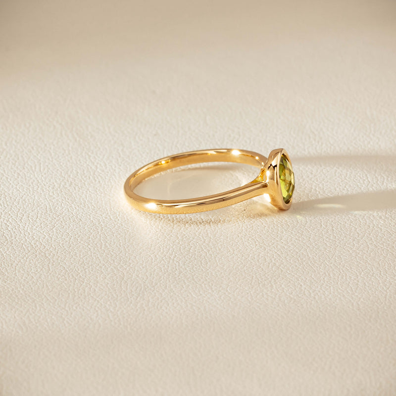9ct Yellow Gold Peridot Iris Ring - Ring - Walker & Hall