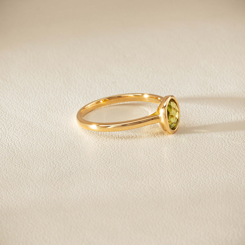 9ct Yellow Gold Peridot Iris Ring - Ring - Walker & Hall