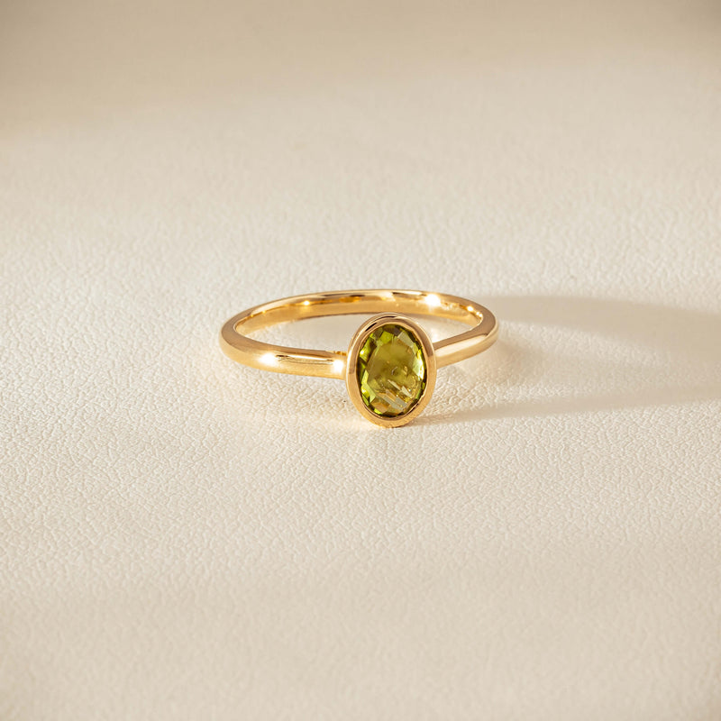 9ct Yellow Gold Peridot Iris Ring - Ring - Walker & Hall