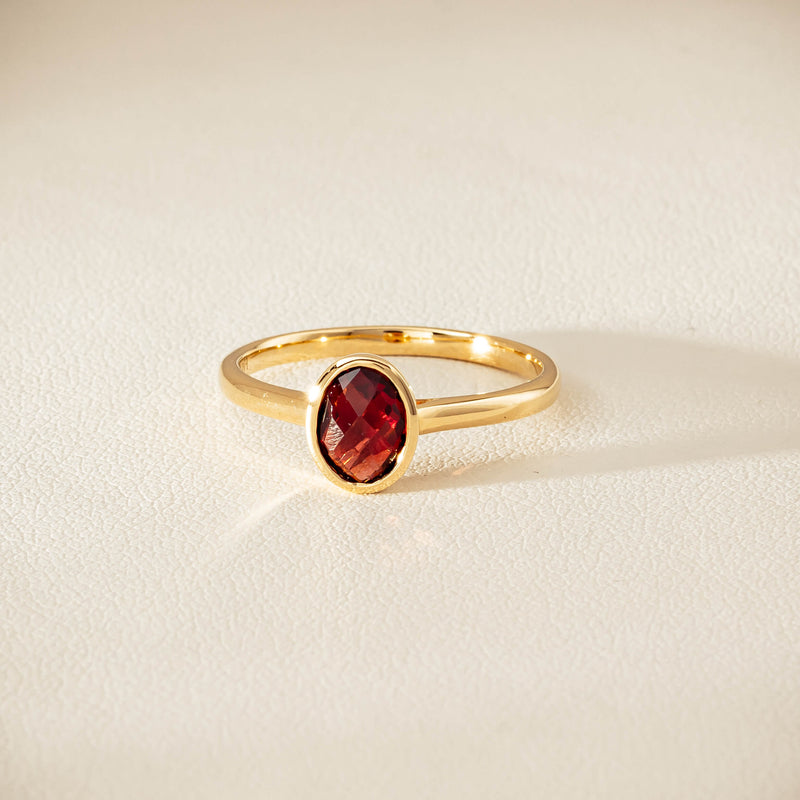 9ct Yellow Gold Garnet Iris Ring - Ring - Walker & Hall