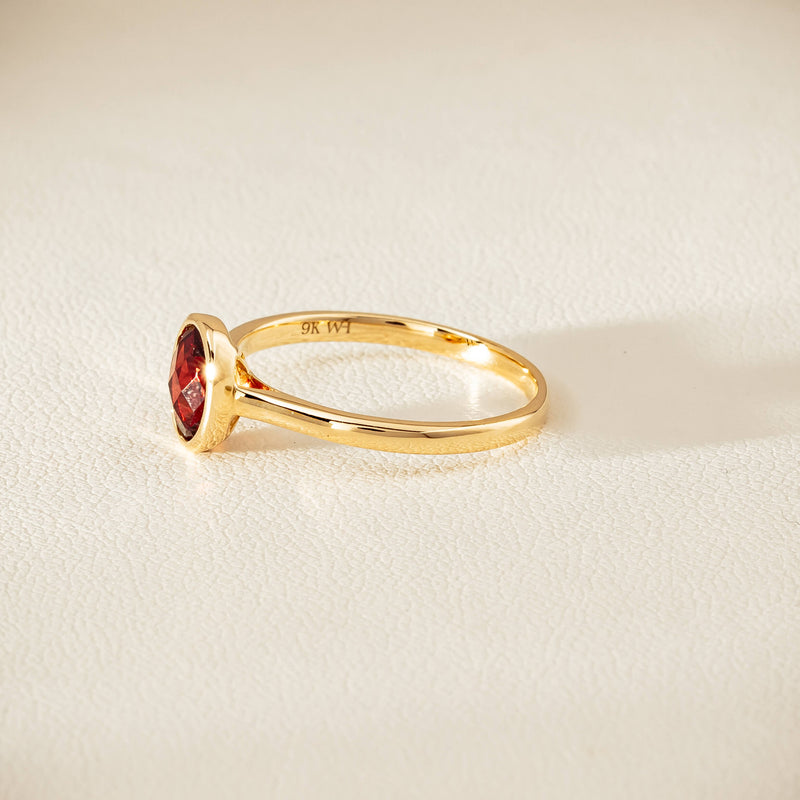 9ct Yellow Gold Garnet Iris Ring - Ring - Walker & Hall