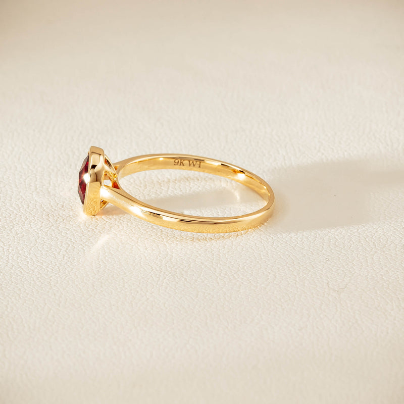 9ct Yellow Gold Garnet Iris Ring - Ring - Walker & Hall