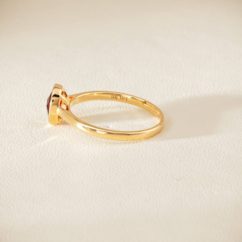9ct Yellow Gold Garnet Iris Ring - Ring - Walker & Hall