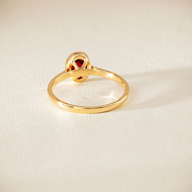 9ct Yellow Gold Garnet Iris Ring - Ring - Walker & Hall