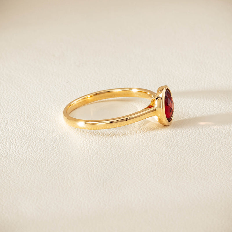 9ct Yellow Gold Garnet Iris Ring - Ring - Walker & Hall