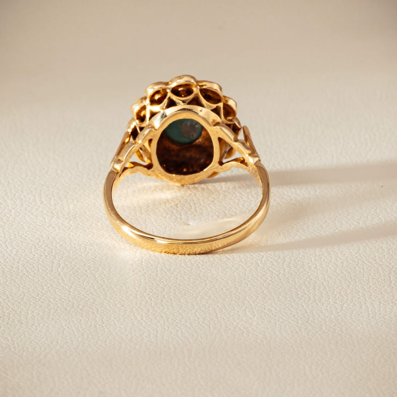 Deja Vu 9ct Yellow Gold Turquoise & Seed Pearl Ring - Ring - Walker & Hall