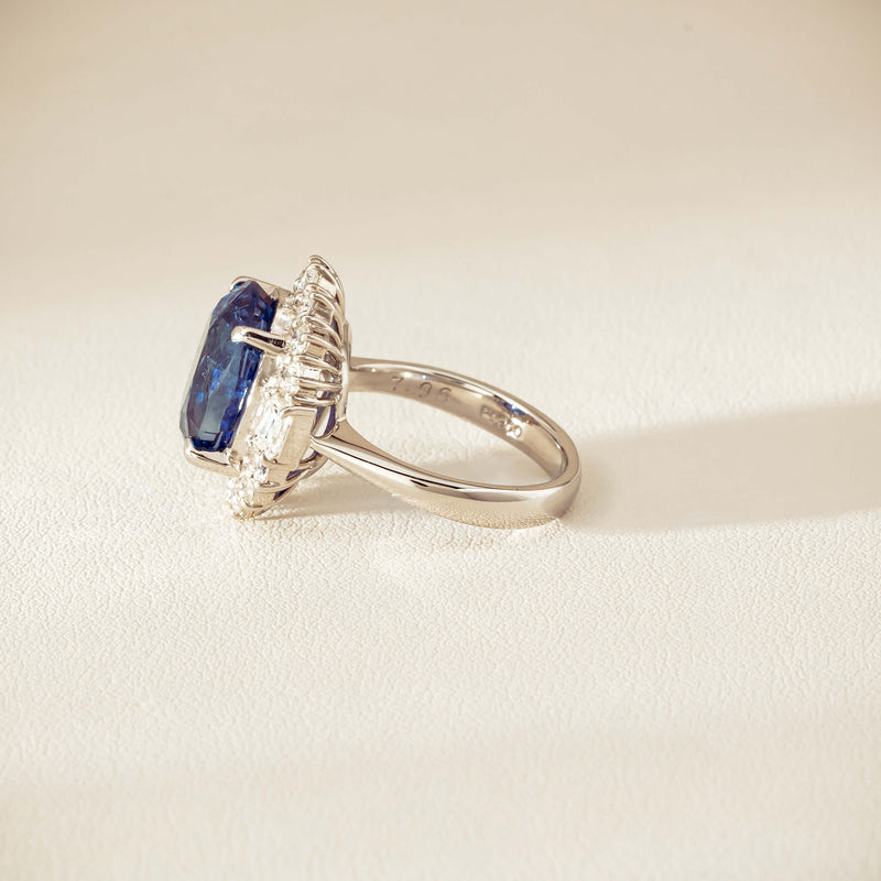 Deja Vu Platinum 7.96ct Sapphire & Diamond Cluster Ring - Ring - Walker & Hall