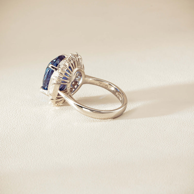 Deja Vu Platinum 7.96ct Sapphire & Diamond Cluster Ring - Ring - Walker & Hall