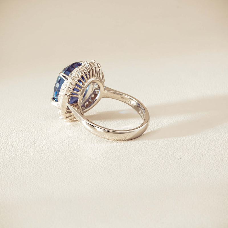 Deja Vu Platinum 7.96ct Sapphire & Diamond Cluster Ring - Ring - Walker & Hall