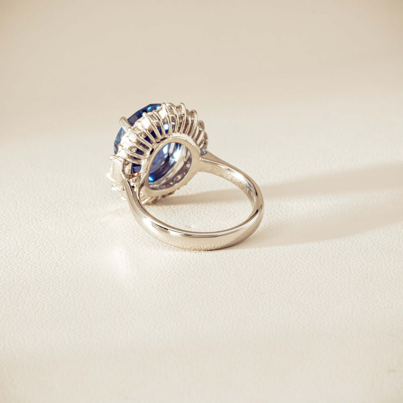 Deja Vu Platinum 7.96ct Sapphire & Diamond Cluster Ring - Ring - Walker & Hall
