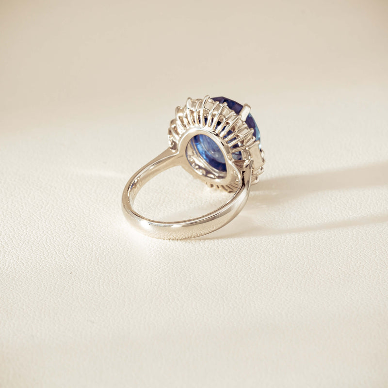 Deja Vu Platinum 7.96ct Sapphire & Diamond Cluster Ring - Ring - Walker & Hall