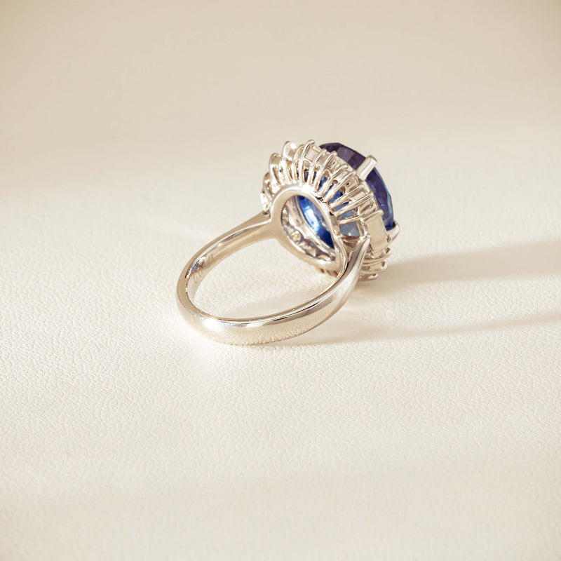 Deja Vu Platinum 7.96ct Sapphire & Diamond Cluster Ring - Ring - Walker & Hall
