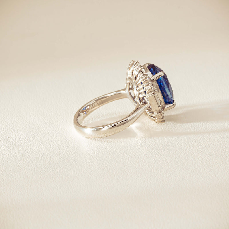 Deja Vu Platinum 7.96ct Sapphire & Diamond Cluster Ring - Ring - Walker & Hall