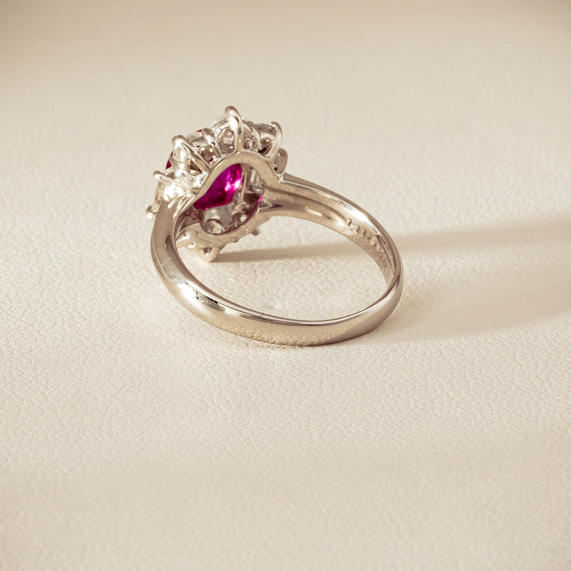 Deja Vu Platinum 1.11ct Ruby & Diamond Cluster Ring - Ring - Walker & Hall