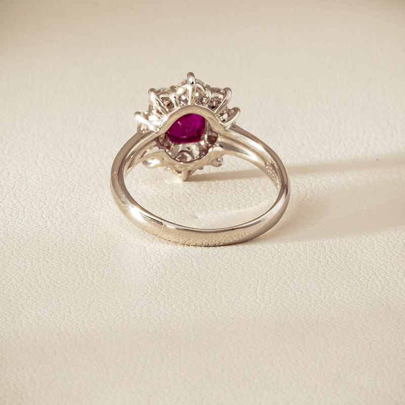 Deja Vu Platinum 1.11ct Ruby & Diamond Cluster Ring - Ring - Walker & Hall