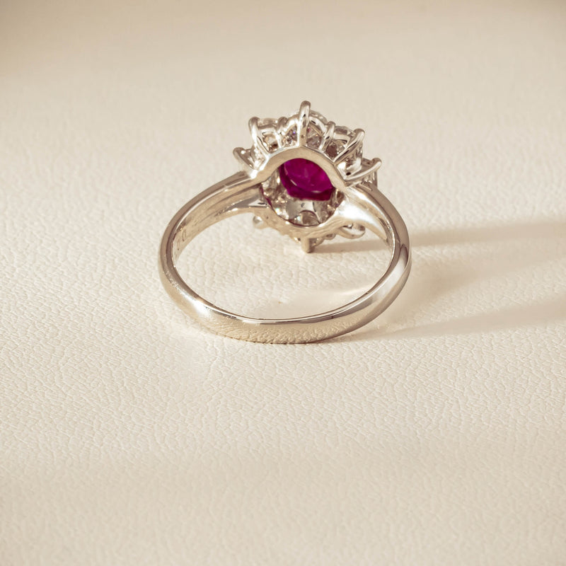 Deja Vu Platinum 1.11ct Ruby & Diamond Cluster Ring - Ring - Walker & Hall
