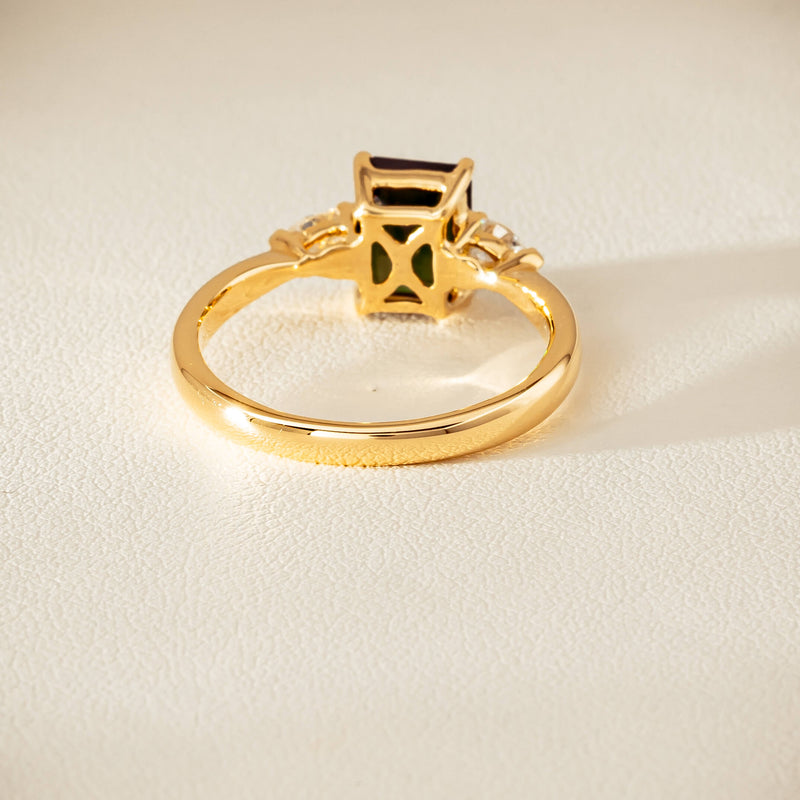 18ct Yellow Gold 1.43ct Green Tourmaline & Diamond Ayla Ring - Ring - Walker & Hall