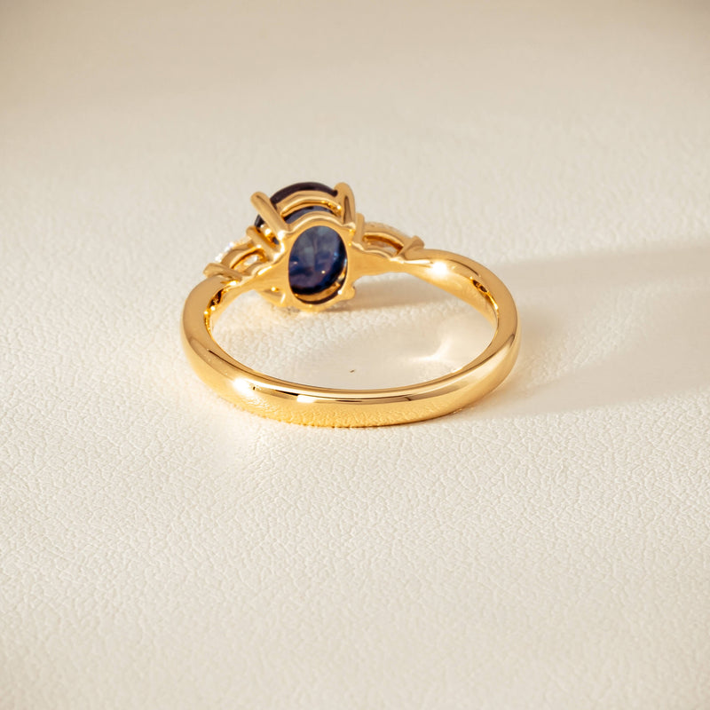 18ct Yellow Gold 1.72ct Teal Sapphire & Diamond Ayla Ring - Ring - Walker & Hall