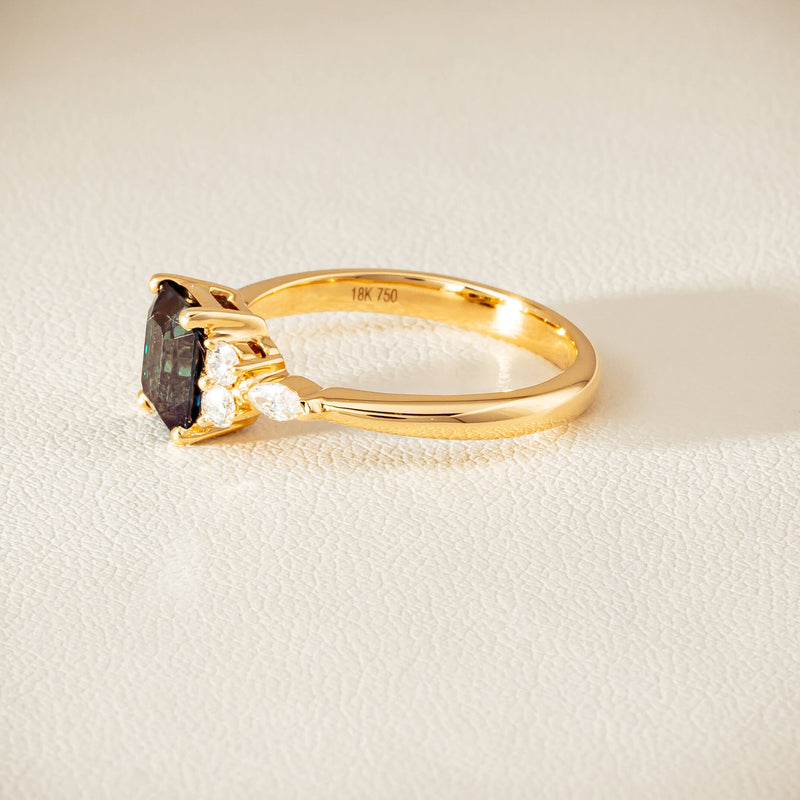 18ct Yellow Gold 1.52ct Teal Sapphire & Diamond Oriana Ring - Ring - Walker & Hall