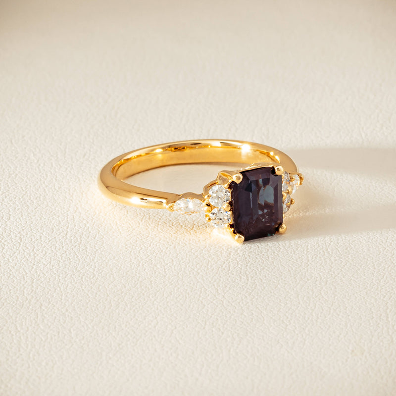 18ct Yellow Gold 1.52ct Teal Sapphire & Diamond Oriana Ring - Ring - Walker & Hall