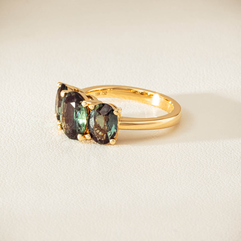 18ct Yellow Gold 4.47ct Green Sapphire Odyssey Ring - Ring - Walker & Hall