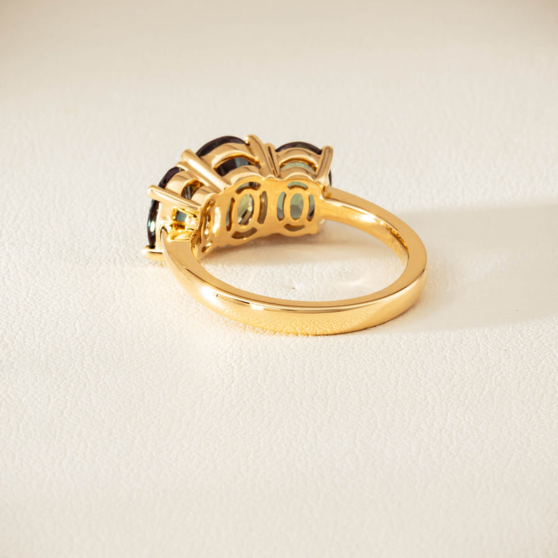 18ct Yellow Gold 4.47ct Green Sapphire Odyssey Ring - Ring - Walker & Hall