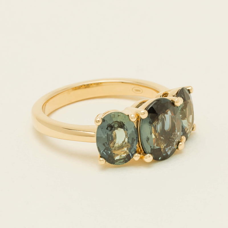 18ct Yellow Gold 4.47ct Green Sapphire Odyssey Ring - Ring - Walker & Hall