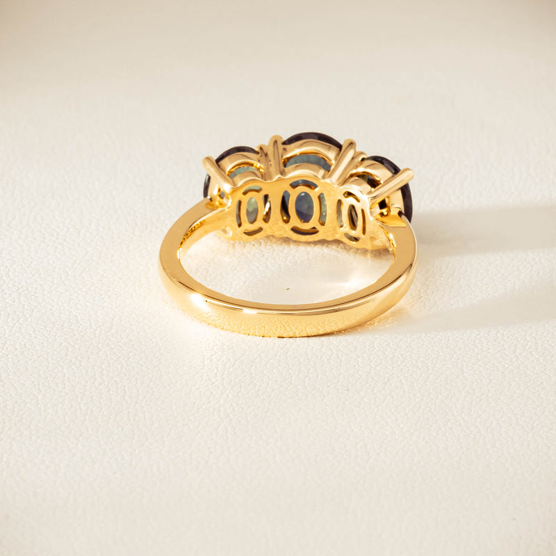 18ct Yellow Gold 4.47ct Green Sapphire Odyssey Ring - Ring - Walker & Hall