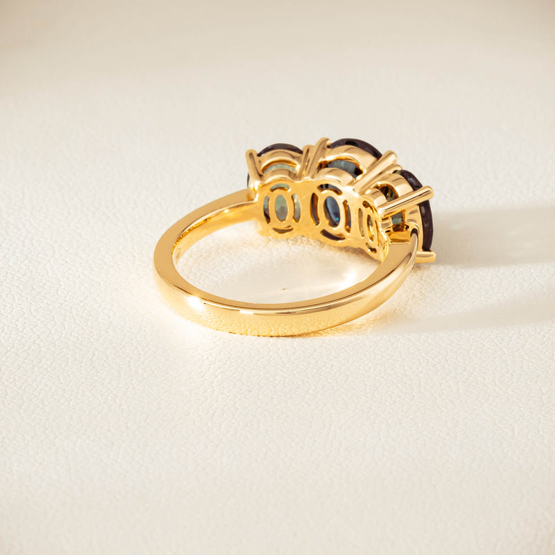 18ct Yellow Gold 4.47ct Green Sapphire Odyssey Ring - Ring - Walker & Hall