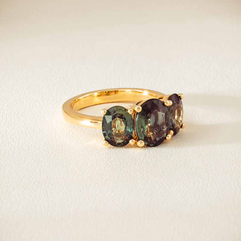 18ct Yellow Gold 4.47ct Green Sapphire Odyssey Ring - Ring - Walker & Hall