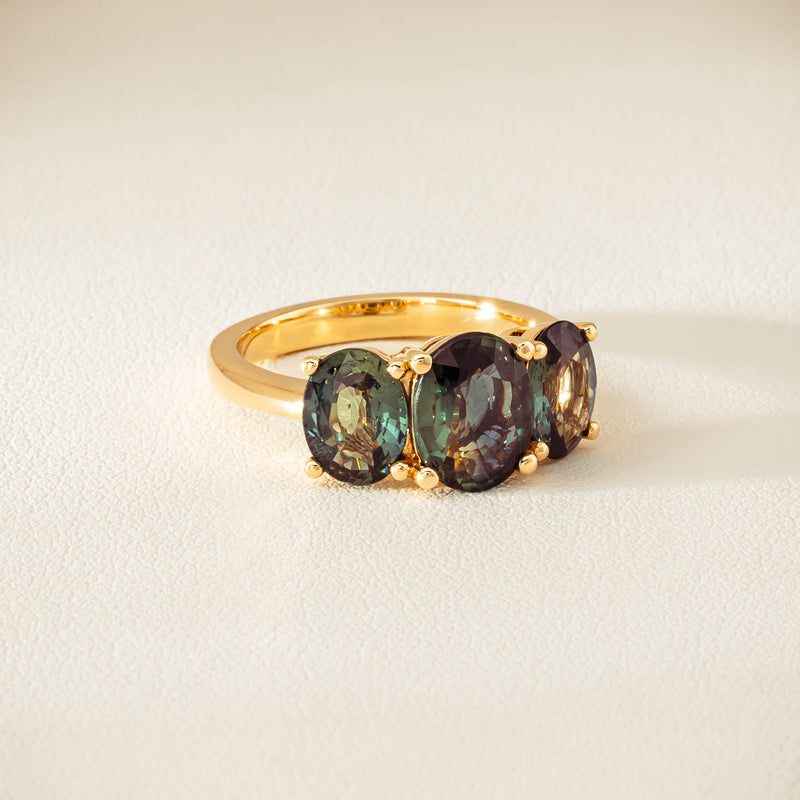 18ct Yellow Gold 4.47ct Green Sapphire Odyssey Ring - Ring - Walker & Hall