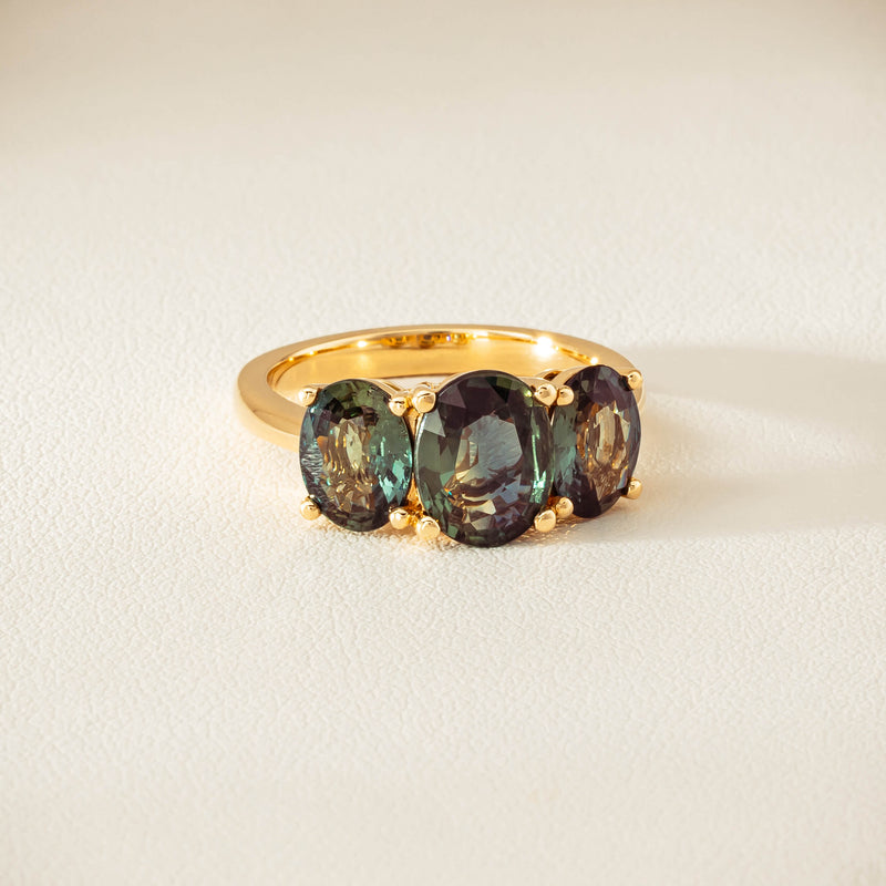 18ct Yellow Gold 4.47ct Green Sapphire Odyssey Ring - Ring - Walker & Hall