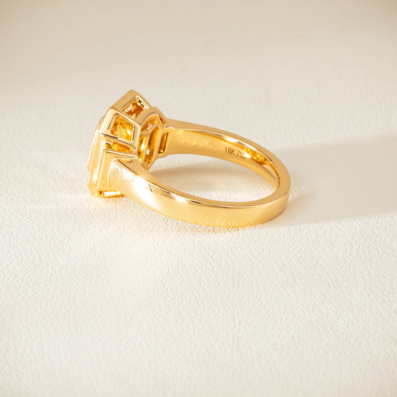 18ct Yellow Gold 2.07ct Yellow Sapphire & Diamond Magritte Ring - Ring - Walker & Hall