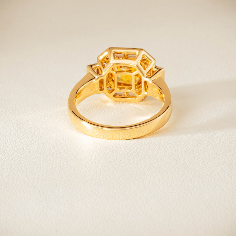 18ct Yellow Gold 2.07ct Yellow Sapphire & Diamond Magritte Ring - Ring - Walker & Hall