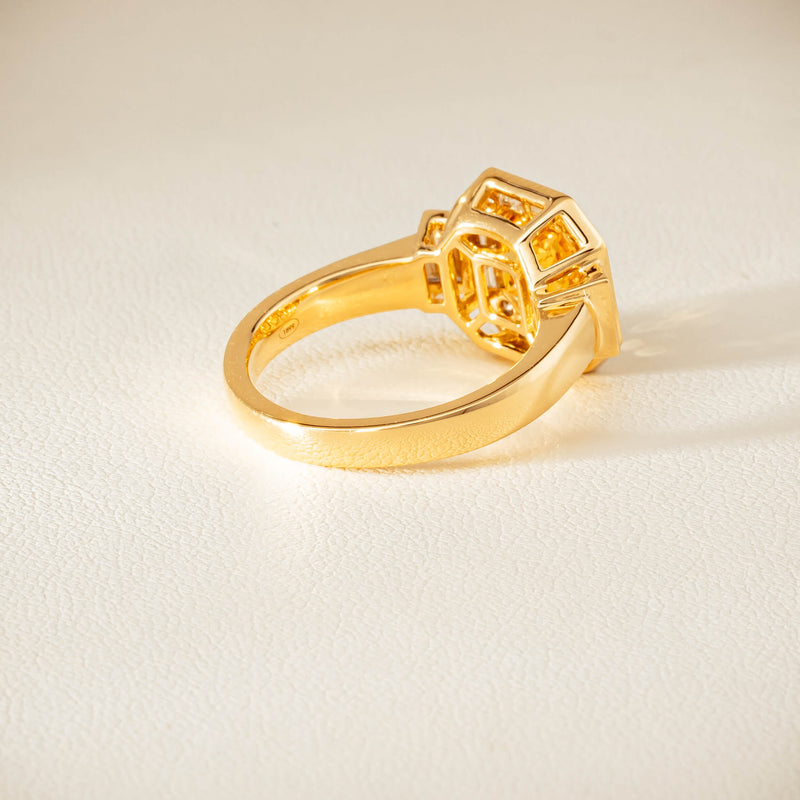 18ct Yellow Gold 2.07ct Yellow Sapphire & Diamond Magritte Ring - Ring - Walker & Hall