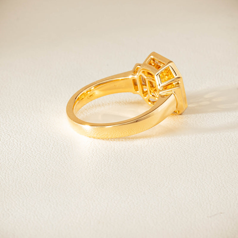 18ct Yellow Gold 2.07ct Yellow Sapphire & Diamond Magritte Ring - Ring - Walker & Hall