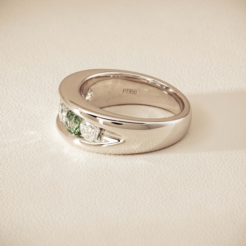 Platinum Green Sapphire & Diamond Eugenie Ring - Ring - Walker & Hall